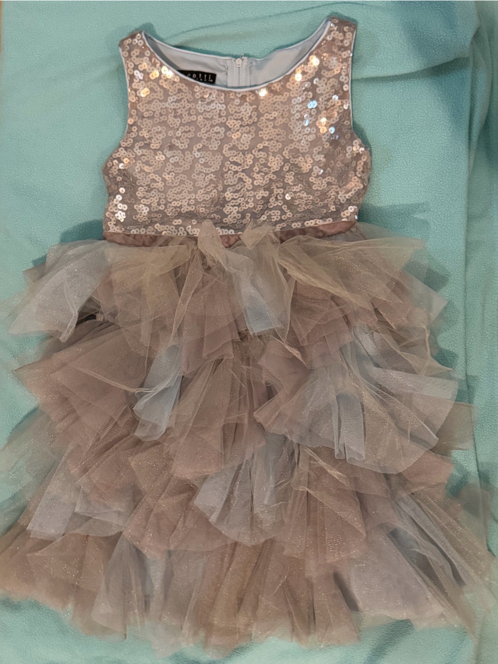 Biscotti Rose Gold Sequin Party Dress